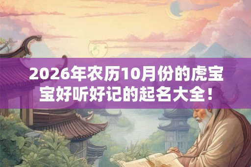 2026年农历10月份的虎宝宝好听好记的起名大全！