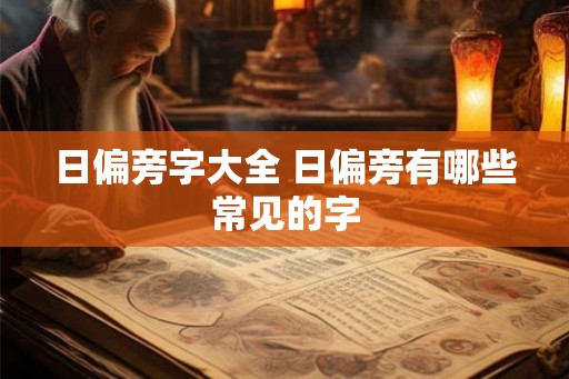 日偏旁字大全 日偏旁有哪些常见的字