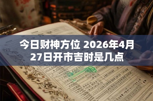 今日财神方位 2026年4月27日开市吉时是几点