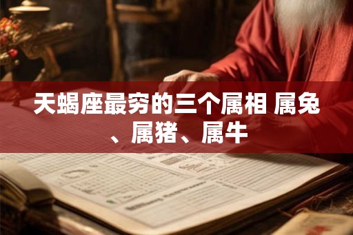 天蝎座最穷的三个属相 属兔、属猪、属牛 天蝎座最穷的三个属相 属兔、属猪、属牛