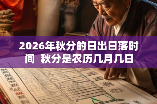 2026年秋分的日出日落时间  秋分是农历几月几日