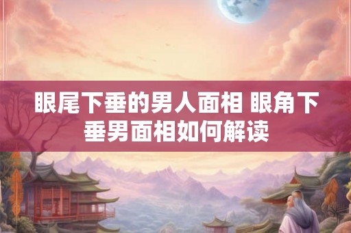 眼尾下垂的男人面相 眼角下垂男面相如何解读