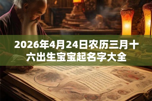 2026年4月24日农历三月十六出生宝宝起名字大全