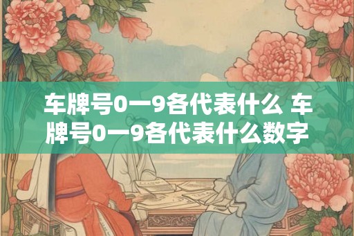 车牌号0一9各代表什么 车牌号0一9各代表什么数字