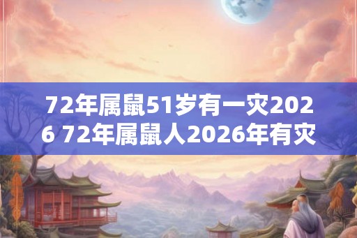72年属鼠51岁有一灾2026 72年属鼠人2026年有灾怎么办