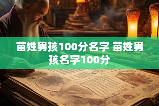 苗姓男孩100分名字 苗姓男孩名字100分