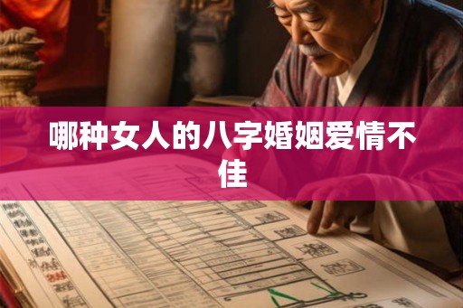 哪种女人的八字婚姻爱情不佳