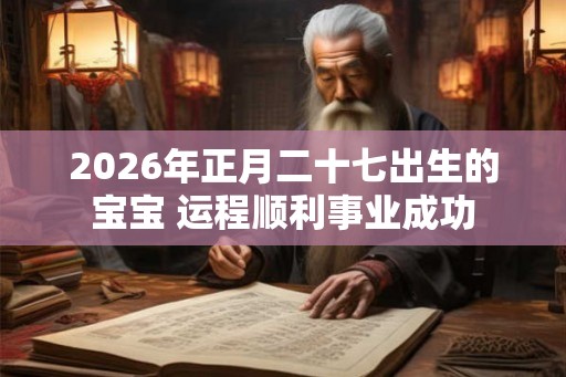 2026年正月二十七出生的宝宝 运程顺利事业成功