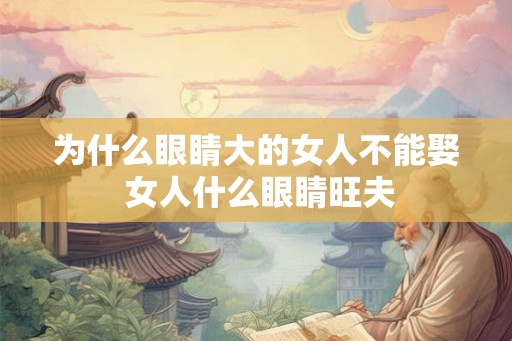 为什么眼睛大的女人不能娶 女人什么眼睛旺夫