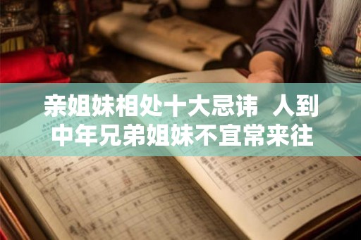亲姐妹相处十大忌讳  人到中年兄弟姐妹不宜常来往