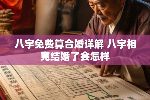 八字免费算合婚详解 八字相克结婚了会怎样