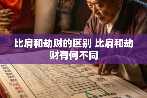 比肩和劫财的区别 比肩和劫财有何不同