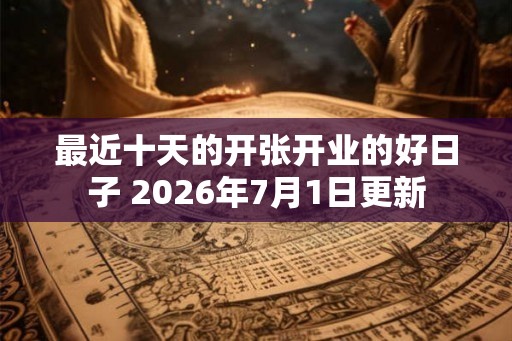 最近十天的开张开业的好日子 2026年7月1日更新