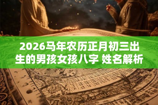 2026马年农历正月初三出生的男孩女孩八字 姓名解析取名建议 2026马年农历正月初三出生的男孩女孩八字 姓名解析取名建议