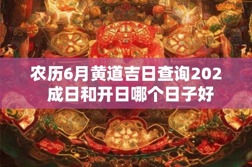 农历6月黄道吉日查询202 成日和开日哪个日子好 农历6月黄道吉日查询202 成日和开日哪个日子好