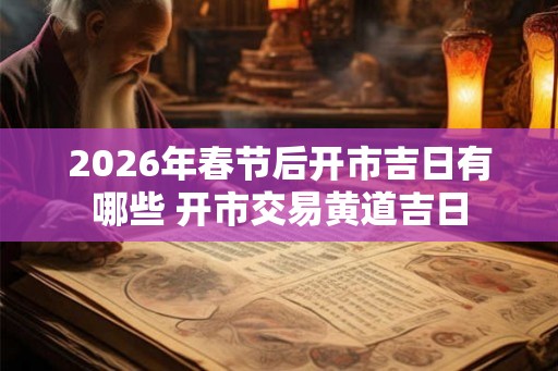 2026年春节后开市吉日有哪些 开市交易黄道吉日