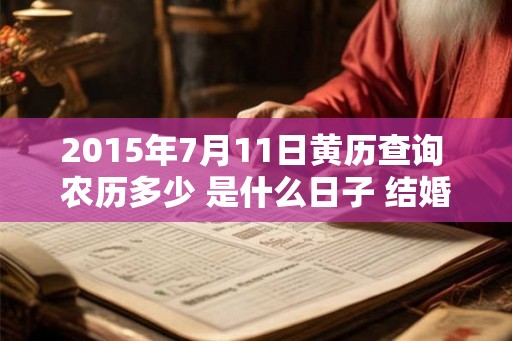 2015年7月11日黄历查询 农历多少 是什么日子 结婚吉时