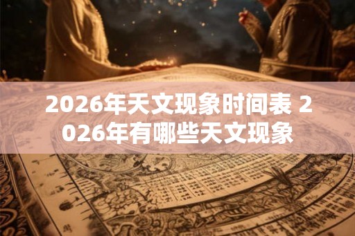 2026年天文现象时间表 2026年有哪些天文现象