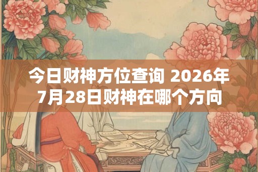 今日财神方位查询 2026年7月28日财神在哪个方向