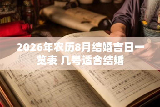 2026年农历8月结婚吉日一览表 几号适合结婚