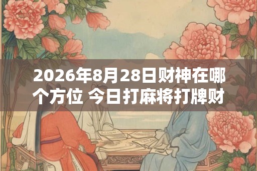 2026年8月28日财神在哪个方位 今日打麻将打牌财神方位 2026年8月28日财神在哪个方位 今日打麻将打牌财神方位