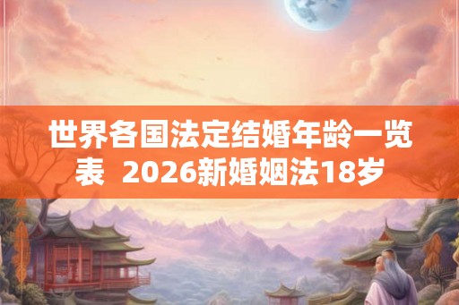 世界各国法定结婚年龄一览表  2026新婚姻法18岁