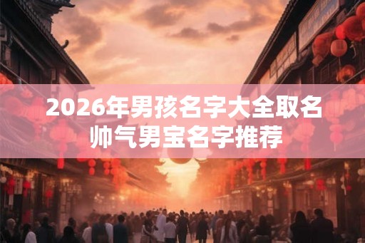 2026年男孩名字大全取名 帅气男宝名字推荐