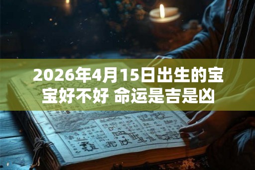 2026年4月15日出生的宝宝好不好 命运是吉是凶