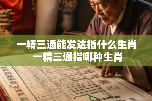一精三通能发达指什么生肖 一精三通指哪种生肖