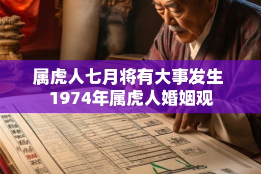 属虎人七月将有大事发生 1974年属虎人婚姻观