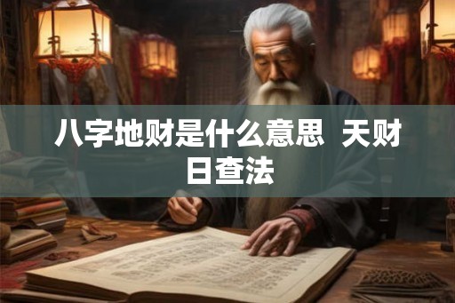 八字地财是什么意思  天财日查法