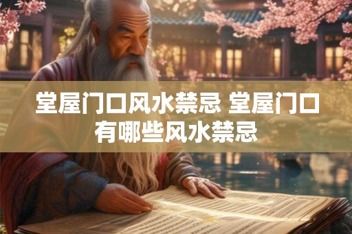 堂屋门口风水禁忌 堂屋门口有哪些风水禁忌