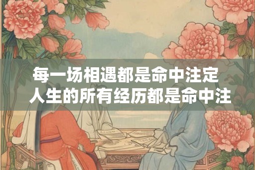 每一场相遇都是命中注定 人生的所有经历都是命中注定 每一场相遇都是命中注定 人生的所有经历都是命中注定