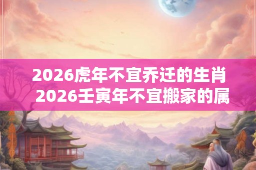 2026虎年不宜乔迁的生肖 2026壬寅年不宜搬家的属相 2026虎年不宜乔迁的生肖 2026壬寅年不宜搬家的属相