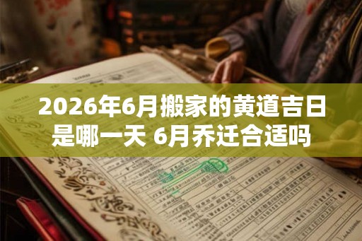 2026年6月搬家的黄道吉日是哪一天 6月乔迁合适吗