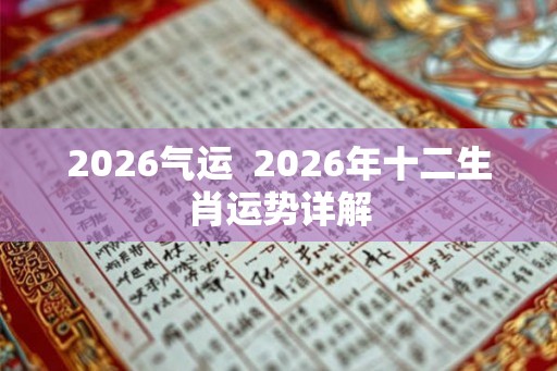 2026气运  2026年十二生肖运势详解