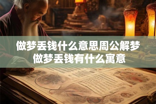 做梦丢钱什么意思周公解梦 做梦丢钱有什么寓意