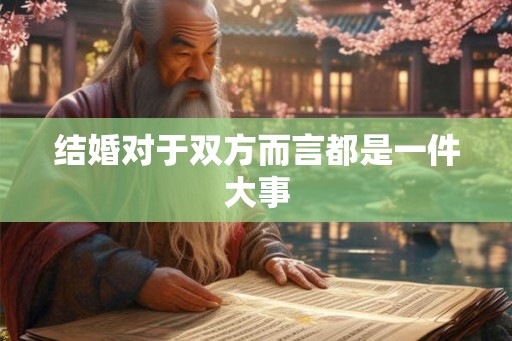 结婚对于双方而言都是一件大事