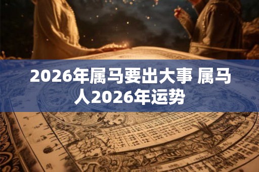 2026年属马要出大事 属马人2026年运势