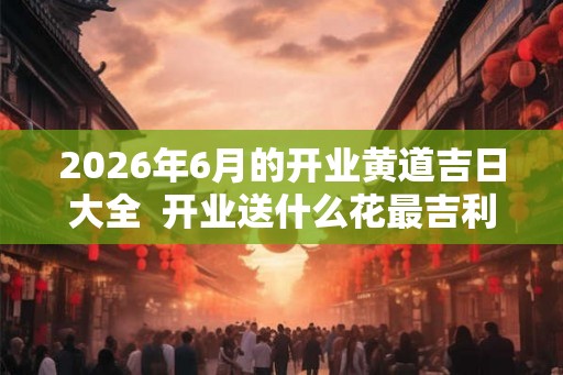 2026年6月的开业黄道吉日大全  开业送什么花最吉利