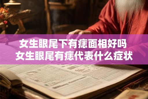 女生眼尾下有痣面相好吗 女生眼尾有痣代表什么症状