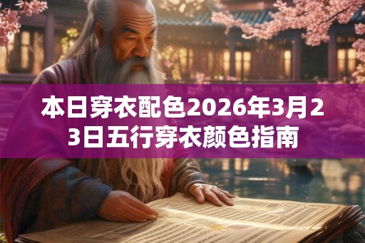 本日穿衣配色2026年3月23日五行穿衣颜色指南