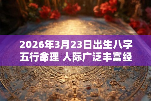 2026年3月23日出生八字五行命理 人际广泛丰富经验