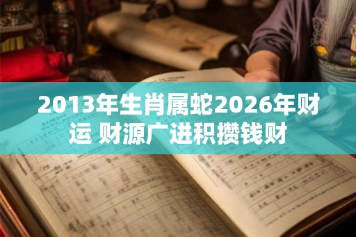 2013年生肖属蛇2026年财运 财源广进积攒钱财