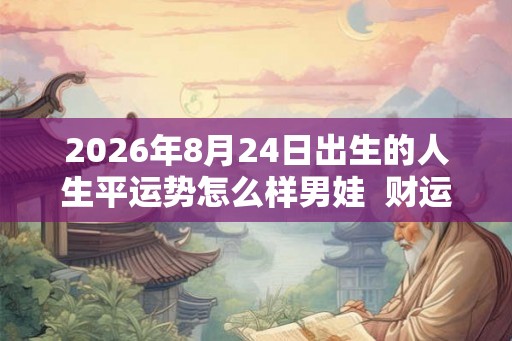 2026年8月24日出生的人生平运势怎么样男娃  财运如何