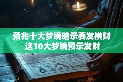 预兆十大梦境暗示要发横财 这10大梦境预示发财