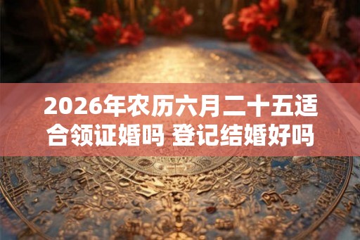 2026年农历六月二十五适合领证婚吗 登记结婚好吗