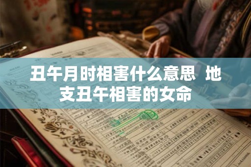 丑午月时相害什么意思  地支丑午相害的女命