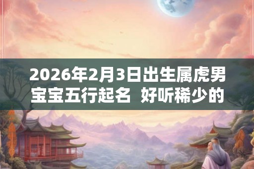 2026年2月3日出生属虎男宝宝五行起名  好听稀少的男宝宝名字