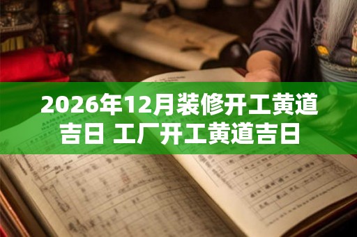 2026年12月装修开工黄道吉日 工厂开工黄道吉日
